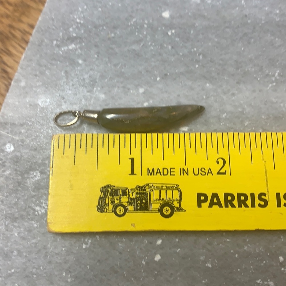 Vintage Sterling Silver Stone Tooth Like Pendant - Picture 8 of 11